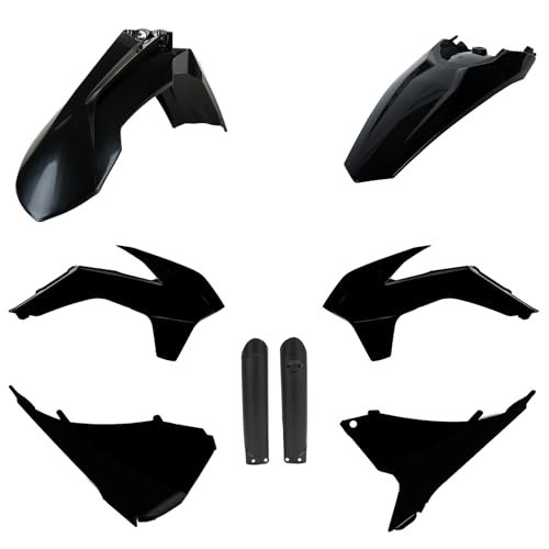 POLISPORT 91468 kompletny zestaw z tworzywa sztucznego (C/osłony widelca) KTM, czarny