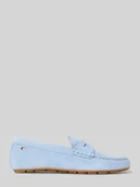 Półbuty damskie - Mokasyny ze skóry welurowej - miniaturka - grafika 1