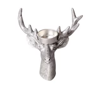 Lumarko Figura Świecznik H14x14x7cm Srebrny - Ozdoby bożonarodzeniowe - miniaturka - grafika 3