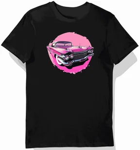 Koszulka męska czarna z Eleganckim Motywem Klasycznego Cadillac'a XL - Koszulki męskie - miniaturka - grafika 1