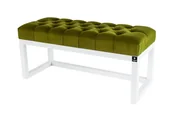Ławki do przedpokoju - Ławka na buty Lpp-2, 95 cm Emrawood drewno lite, kolor biały, siedzisko pikowane, kolor pistacja - miniaturka - grafika 1