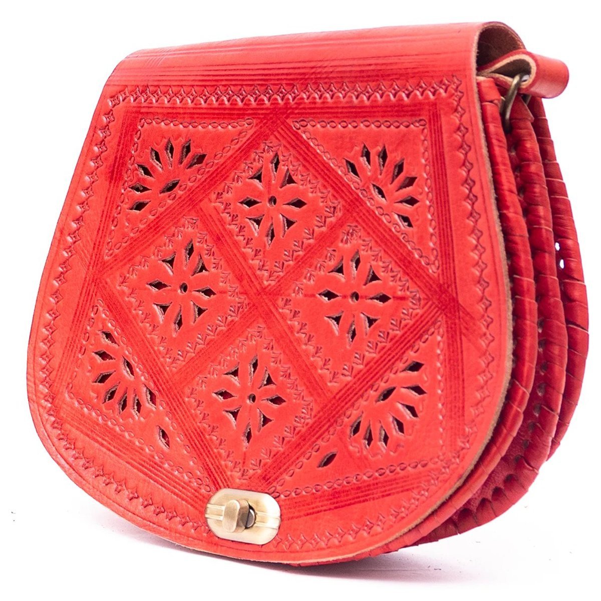 Torebka Damska Listonoszka Skórzana Na Ramię Orientalna Etniczna Z Maroko