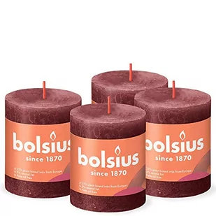 Bolsius Świece pieńkowe Shine, 6 szt., 80x68 mm, aksamitna czerwień Sfeerpunt - Świece - miniaturka - grafika 1