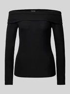 Bluzki damskie - Bluzka o kroju slim fit z długim rękawem, odkrytymi ramionami i efektem błyszczącym model ‘SANDRA’ - miniaturka - grafika 1