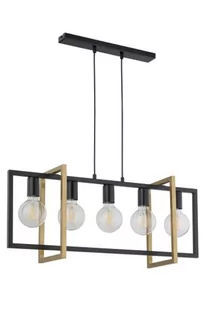 Sigma Prostokątna LAMPA wisząca EDEN 32236 metalowa OPRAWA frame ZWIS ramki do jadalni czarne złote 32236 - Lampy sufitowe - miniaturka - grafika 1