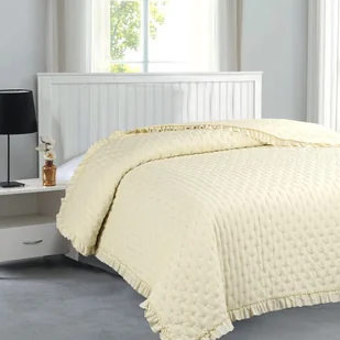 Narzuta Rita kremowa 200 x 220 cm z falbaną - Narzuty Narzuta Rita kremowa 200 x 220 cm z falbaną - Narzuty - miniaturka - grafika 1