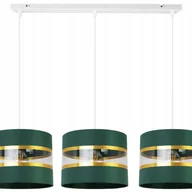 Lampy sufitowe - Lampa sufitowa wisząca Elegance Gold modern 3xE27 abażur walec biało/zielony Light Home LH - miniaturka - grafika 1