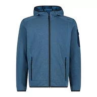 Kurtki męskie - CMP męska kurtka Knit-Tech z kapturem o stałym kroju, Petrol-Antracyt, 54 - miniaturka - grafika 1