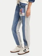 Spodnie damskie - Desigual Joggery 24WWDD89 Niebieski Regular Fit - miniaturka - grafika 1