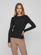 Bluzki damskie - Vila Bluzka Thessa 14084649 Czarny Regular Fit - miniaturka - grafika 1