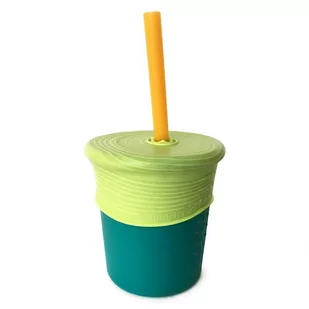 Silikids, Kubek ze Słomką, Teal/Lime - Kubki dla dzieci - miniaturka - grafika 1