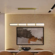 Lampy sufitowe - Searchlight Lampa wisząca LED Mod, kolor mosiądz, ściemniana 3-stopniowo, stalowa - miniaturka - grafika 1