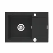 Zlewozmywaki - Maidsink Zlewozmywak granitowy Milos Czarny - miniaturka - grafika 1
