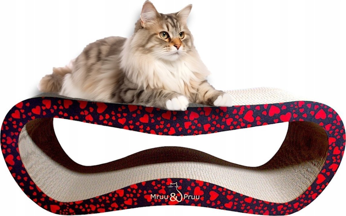 Drapak dla kota czarny w serca mega LEON 78x28x24 cm MruuPruu