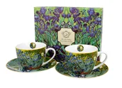 Filiżanki - Filiżanki do kawy i herbaty porcelanowe ze spodkami DUO Irises Vincent Van Gogh 280 ml 2 szt - miniaturka - grafika 1