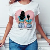 Koszulki i topy damskie - Mama z córką - serce - koszulka damska - miniaturka - grafika 1