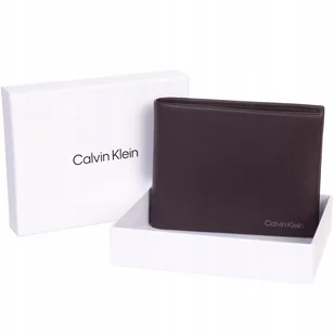Calvin klein bezpieczny portfel męski brązowy - Portfele - miniaturka - grafika 1