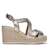 Espadryle damskie - Espadryle Geox D Ponza D35GVC000CFC2012 Złoty - miniaturka - grafika 1