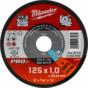 Milwaukee Abrasive disc for cutting ner. for metal 125mmx1.0x22.23 pro+ SCS41 200 units - Tarcze do pił - miniaturka - grafika 1