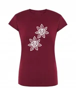 Koszulki i topy damskie - T-Shirt damski wakacyjny nadruk Kwiatki r.XXL - miniaturka - grafika 1