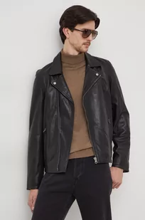 Pepe Jeans kurtka skórzana Valen męska kolor czarny przejściowa - Kurtki męskie - miniaturka - grafika 1