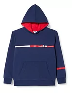 Bluzy dla chłopców - FILA Chłopięca bluza z kapturem SENDANA Block Stripe, Medieval Blue-True Red, 170/176, Medieval Blue-true Red, 170-176 - miniaturka - grafika 1