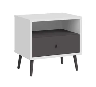 Szafka Nocna EasyKlix Harllson Hltk111Ec-M806 Biały / Uni Wolfram Szary - Szafki nocne - miniaturka - grafika 1