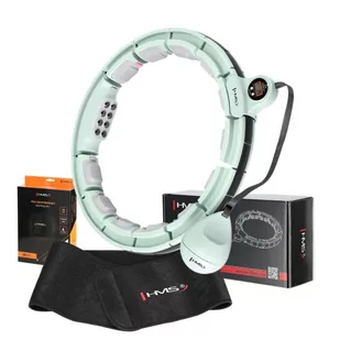 ZESTAW HULA HOP MAGNETYCZNY GREEN HHM13 Z LICZNIKIEM HMS + PAS WYSZCZUPLAJĄCY BR163 BLACK - Pozostały sprzęt i akcesoria do ćwiczeń - miniaturka - grafika 1