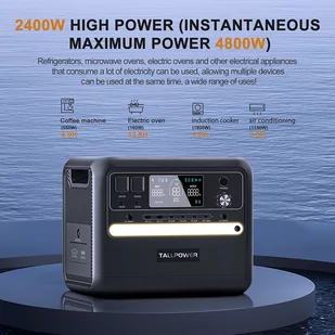 TALLPOWER V2400, generator solarny LiFePo4 2160Wh - Akumulatory ogólnego zastosowania - miniaturka - grafika 4