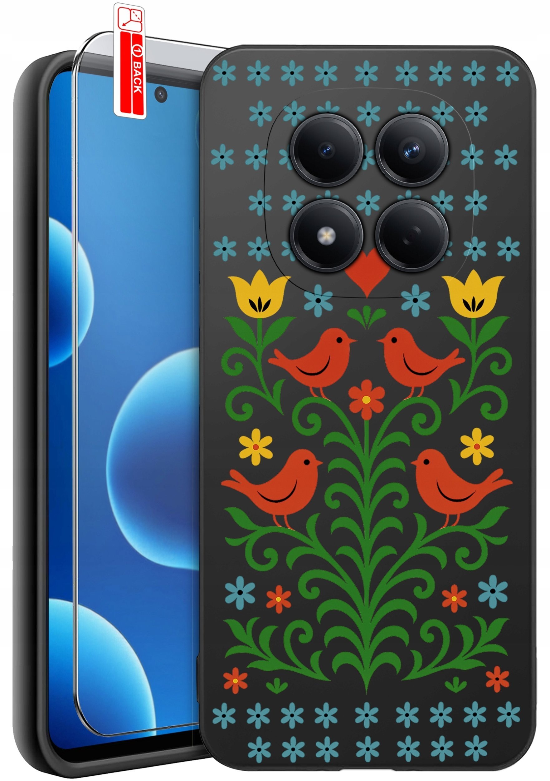 krainaGSM Etui Do Xiaomi Redmi Note 15 Pro 5G Wzory Silikonowe Matt Case + Szkło