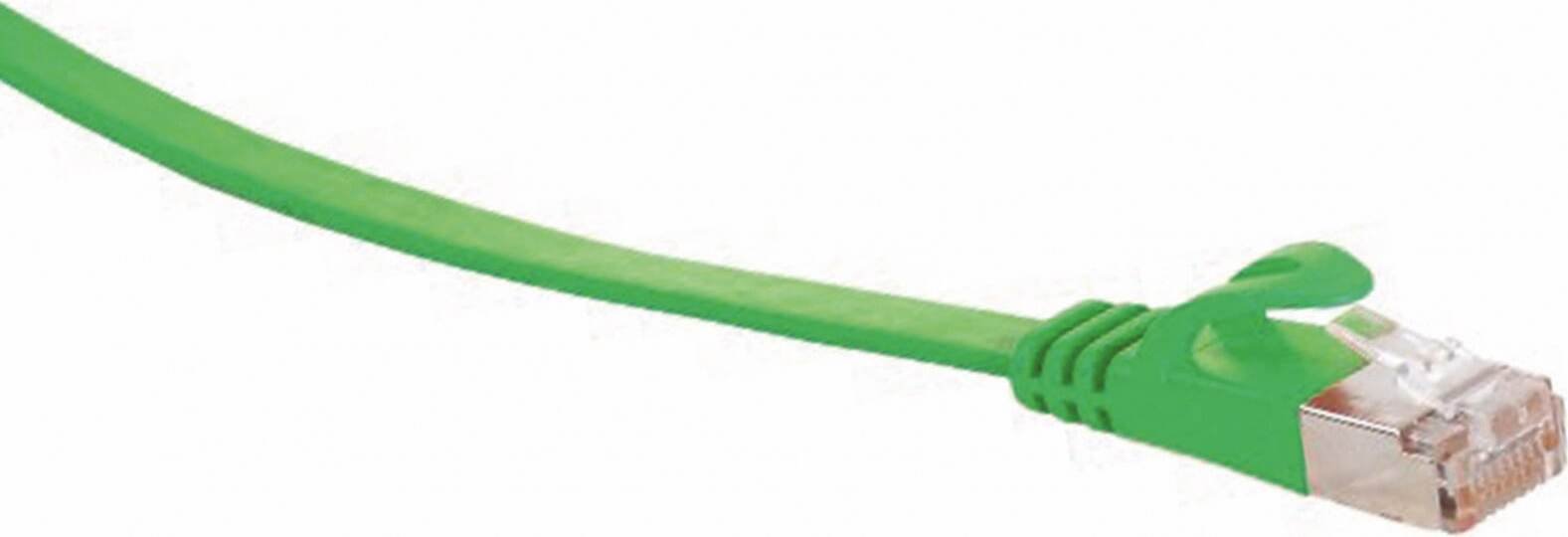 Kabel sieciowy S/CONN o maksymalnej łączności - kabel krosowy RJ45 - kabel płaski, płaski kabel U/FTP m.Cat.7 raw, wąski, zielony 7,5 m (75517-SLG)