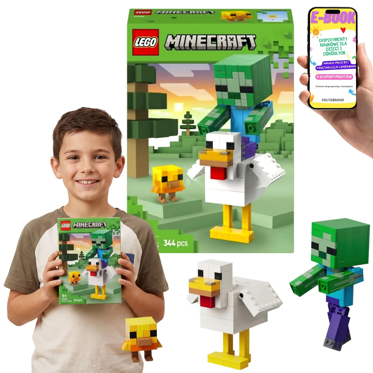 LEGO Minecraft Kurzy Jeździec 344 elementy 21582