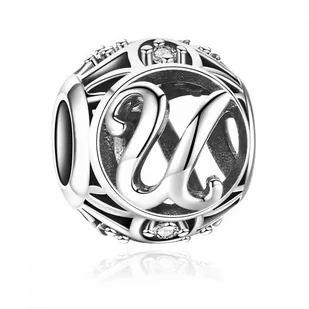 Murrano Charms Zawieszka Koralik 925 Literka U SR-443 - Charmsy - miniaturka - grafika 1