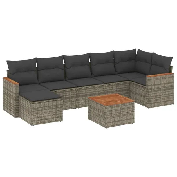Zestaw wypoczynkowy ogrodowy szary rattan PE 75x55x69 cm