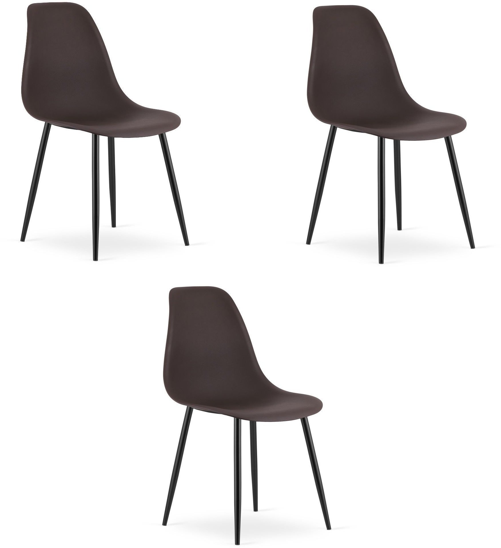 Krzesło WAT kawa / nogi czarne x 3