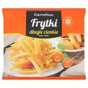 Carrefour Frytki długie cienkie mrożone 8 mm x 8 mm 750 g