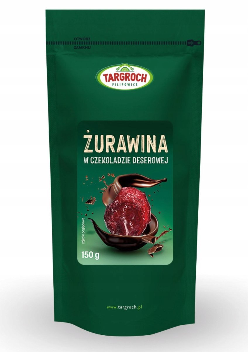 Targroch Żurawina w czekoladzie deserowej 150 g - słodycze lub przekąska