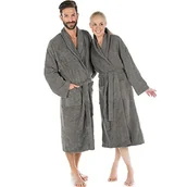 Apaszki i szaliki męskie - CelinaTex Szlafrok kąpielowy, szalik lub kaptur XL, ciemnoszary bawełna szlafrok do sauny damski męski szlafrok frotte szlafrok - miniaturka - grafika 1