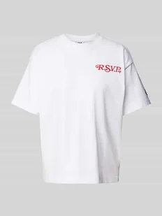 T-shirt z wyhaftowanym logo model ‘LEFFINGE’ - Koszulki i topy damskie - miniaturka - grafika 1