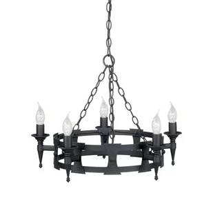 Elstead Lighting Saxon 5Lt Chandelier Black SAX5 BLK Elstead lampa wisząca świecznikowa stylowa SAX5 BLK) - Lampy sufitowe - miniaturka - grafika 1