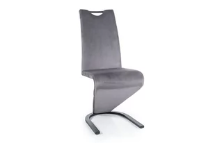 Krzesło tapicerowane H-090 VELVET szare - Krzesła - miniaturka - grafika 1