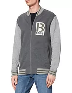 Kurtki męskie - BOSS Męska kurtka uniwersytecka Zevarsy o luźnym kroju z markową naszywką, szary, XL - miniaturka - grafika 1