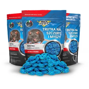 Trutka Na Szczury I Myszy 3Kg No Pest Kostka Brodifakum Substancja Trucizna Środek Na Myszy Szczury Gryzonie - Zwalczanie i odstraszanie szkodników - miniaturka - grafika 1
