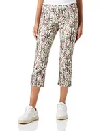 Spodnie damskie - GERRY WEBER Edition Damskie spodnie letnie, zielone/fioletowe/różowe, z nadrukiem, 40R, Zielony/liliowy/różowy nadruk, 40 - miniaturka - grafika 1