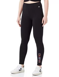 Legginsy - Champion Legginsy damskie Legacy Grafika Regularne, Czarne, M - grafika 1