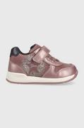 Buty dla dziewczynek - Geox sneakersy dziecięce kolor różowy - miniaturka - grafika 1