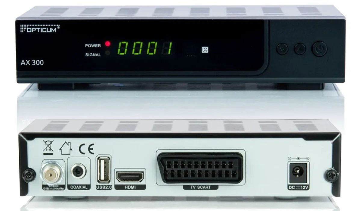 Opticum Tuner Dekoder DVB-S2 AX300 12V Satelitarny Czujnik IR Trwam Astra