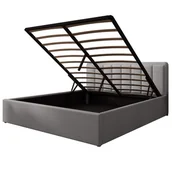 Łóżka - Łóżko tapicerowane z pojemnikiem SFG0143 140x200 Welur Szary #53 - miniaturka - grafika 1