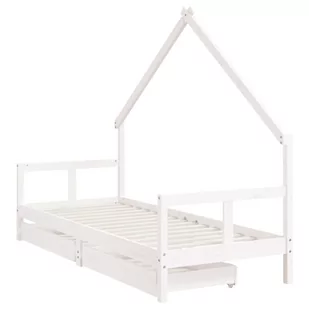 Rama łóżka dziecięcego z szufladami, biała, 80x200 cm, sosnowa Lumarko! - Łóżeczka i kojce - miniaturka - grafika 4