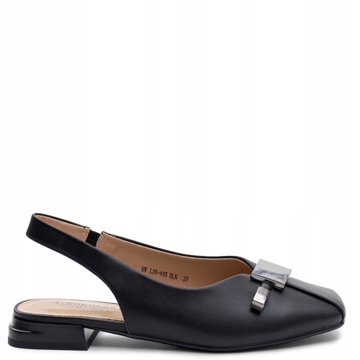 T.Sokolski Skórzane Półbuty Damskie Czarne HW-L26-465-BLK r.39